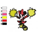 Minnie Mouse Cheerleader Embroidery Design
